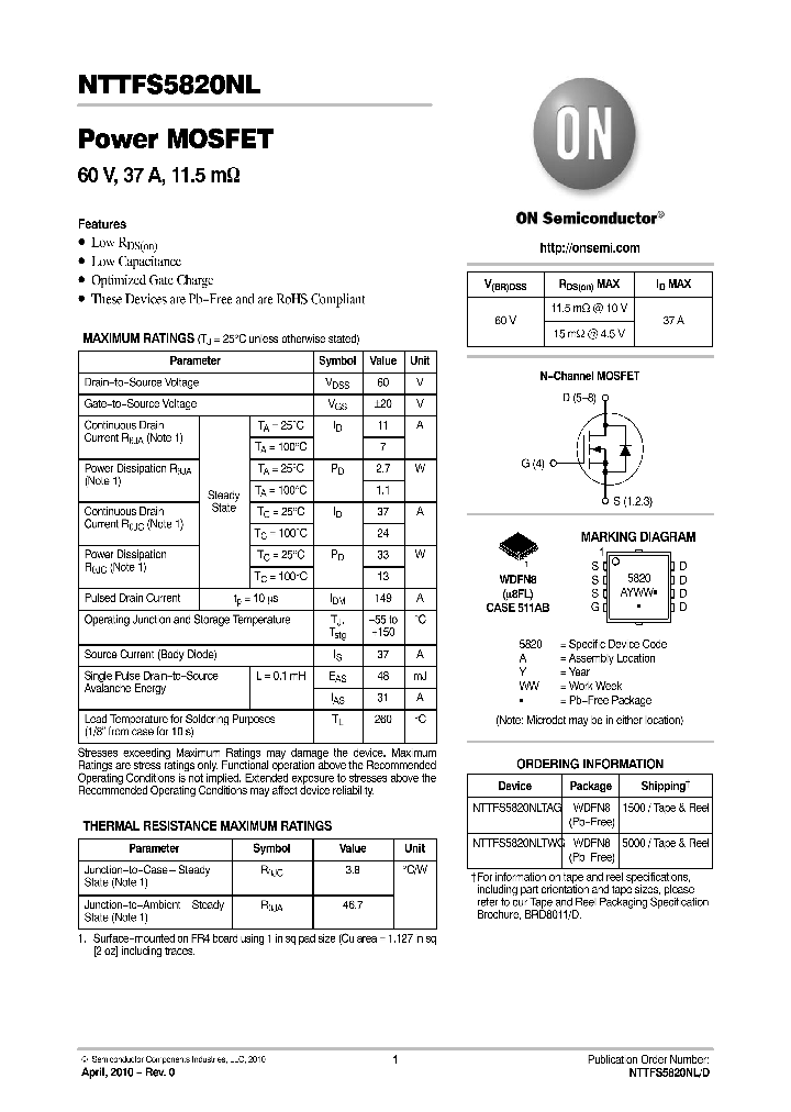 NTTFS5820NLTAG_4774394.PDF Datasheet