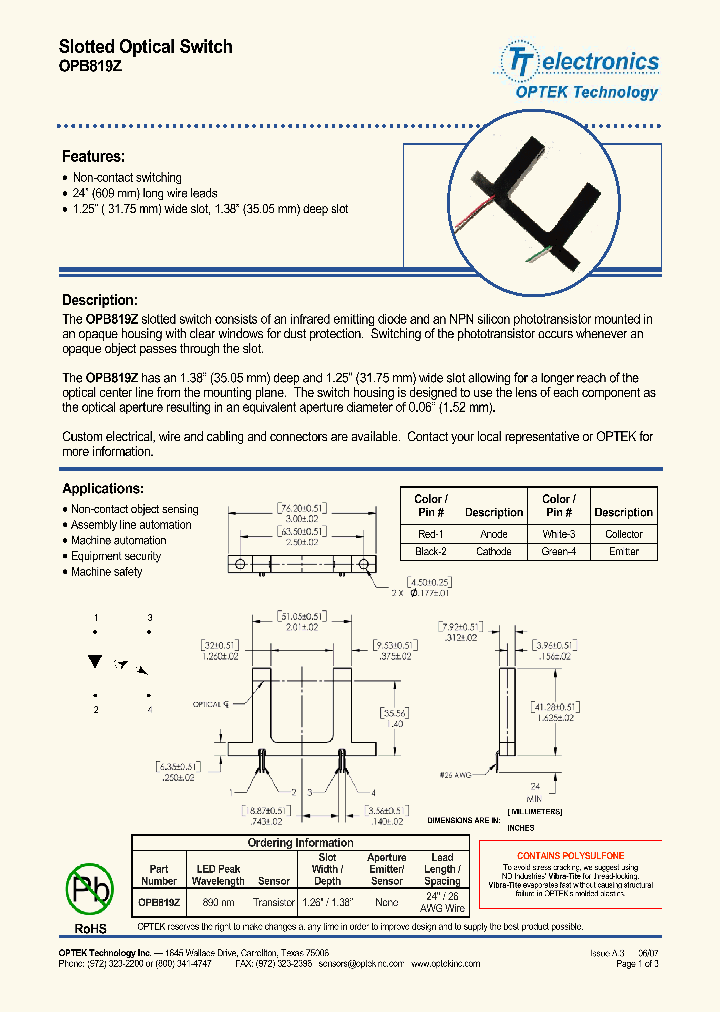 OPB819Z_4203426.PDF Datasheet