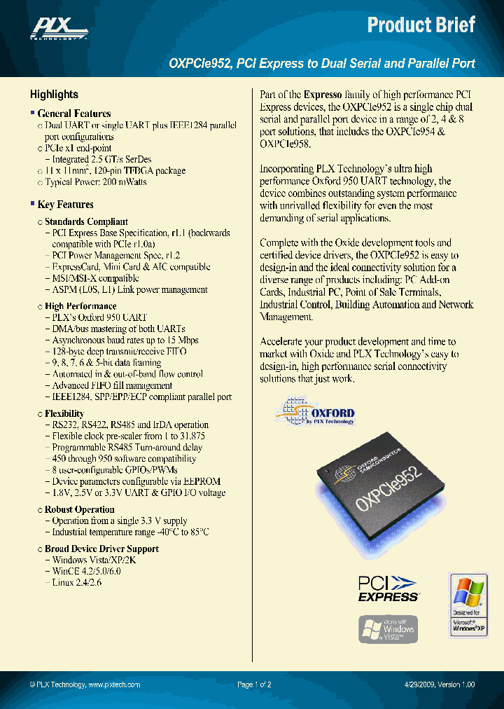 OXPCIE952_4527376.PDF Datasheet