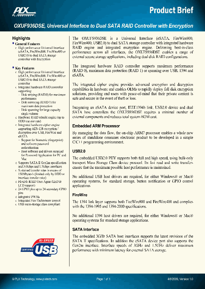 OXUFS936DSE_4570158.PDF Datasheet