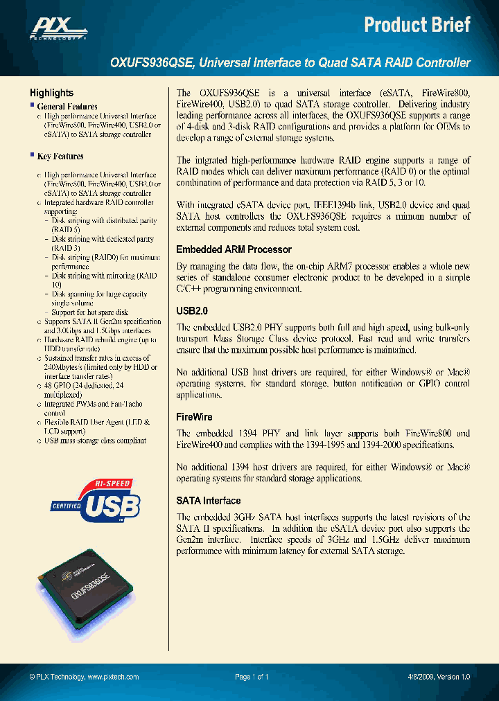 OXUFS936QSEFBAG_4519521.PDF Datasheet