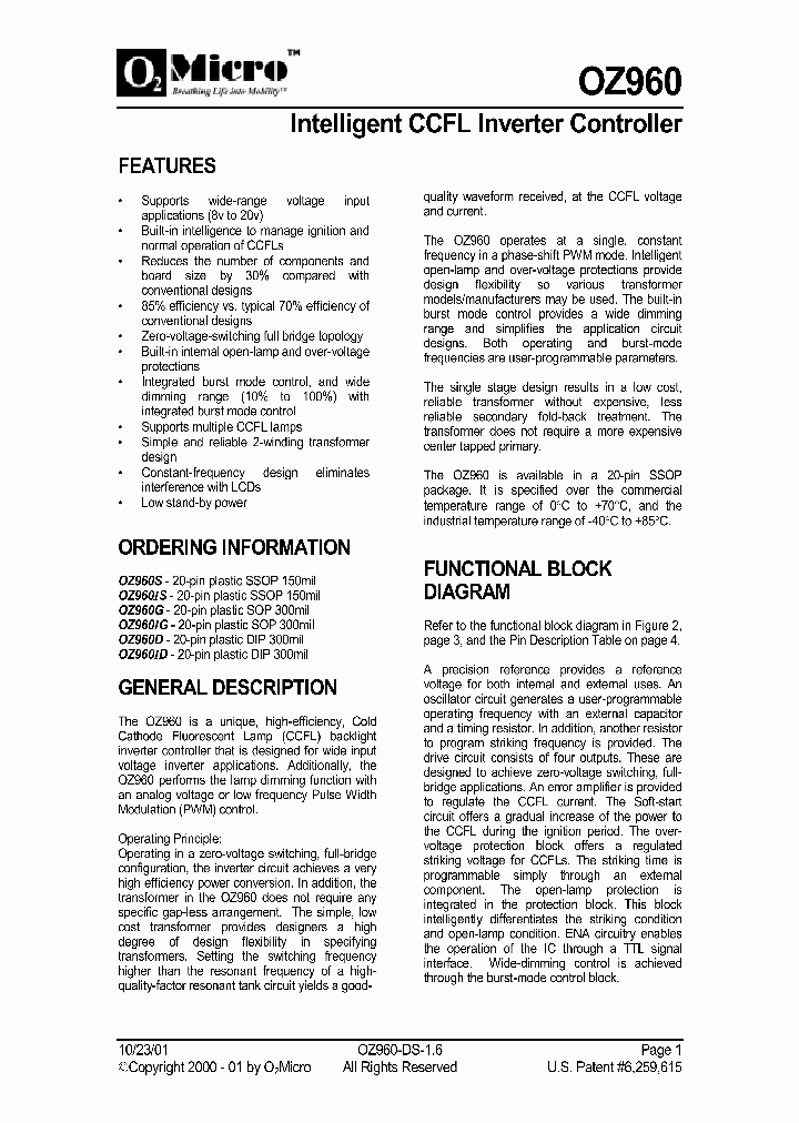 OZ960S_4564185.PDF Datasheet
