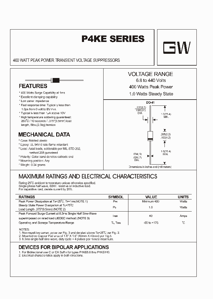 P4KE_4500455.PDF Datasheet