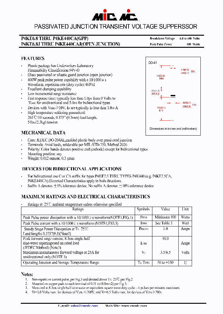 P4KE10AJ_4599934.PDF Datasheet