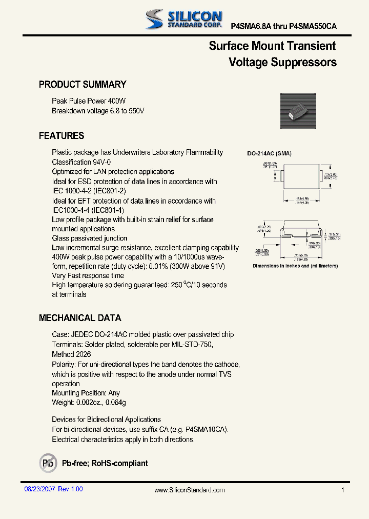 P4SMA75A_4538273.PDF Datasheet