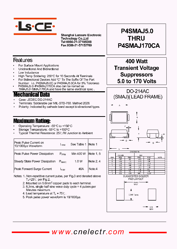 P4SMAJ120_4509577.PDF Datasheet