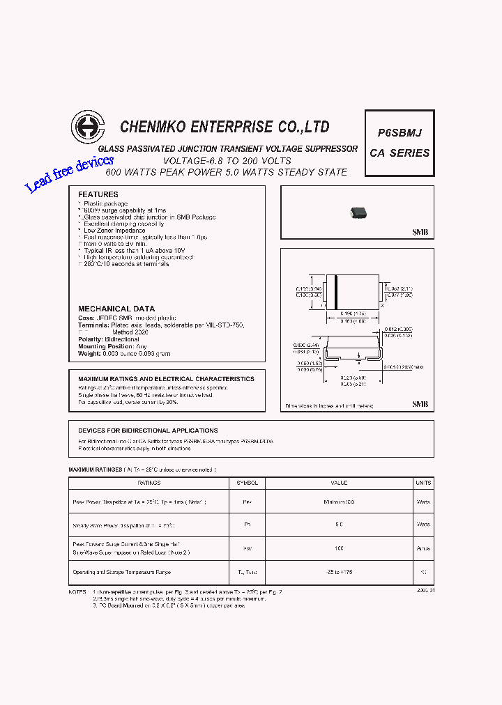 P6SBMJ130CAPT_4443188.PDF Datasheet