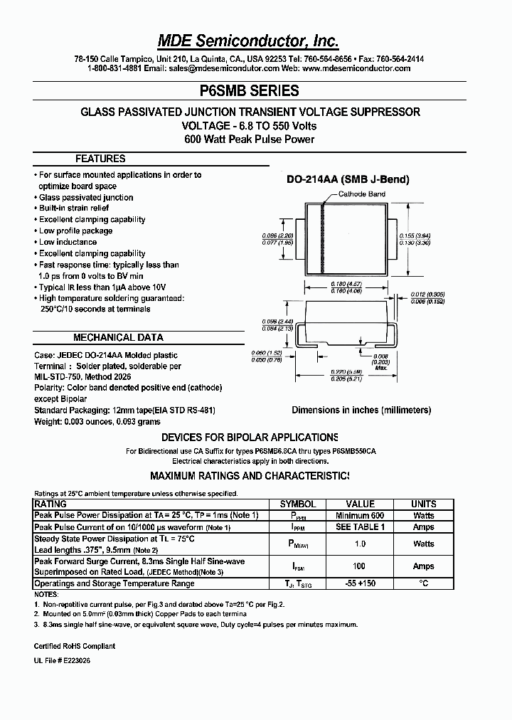 P6SMB16CA_4464782.PDF Datasheet