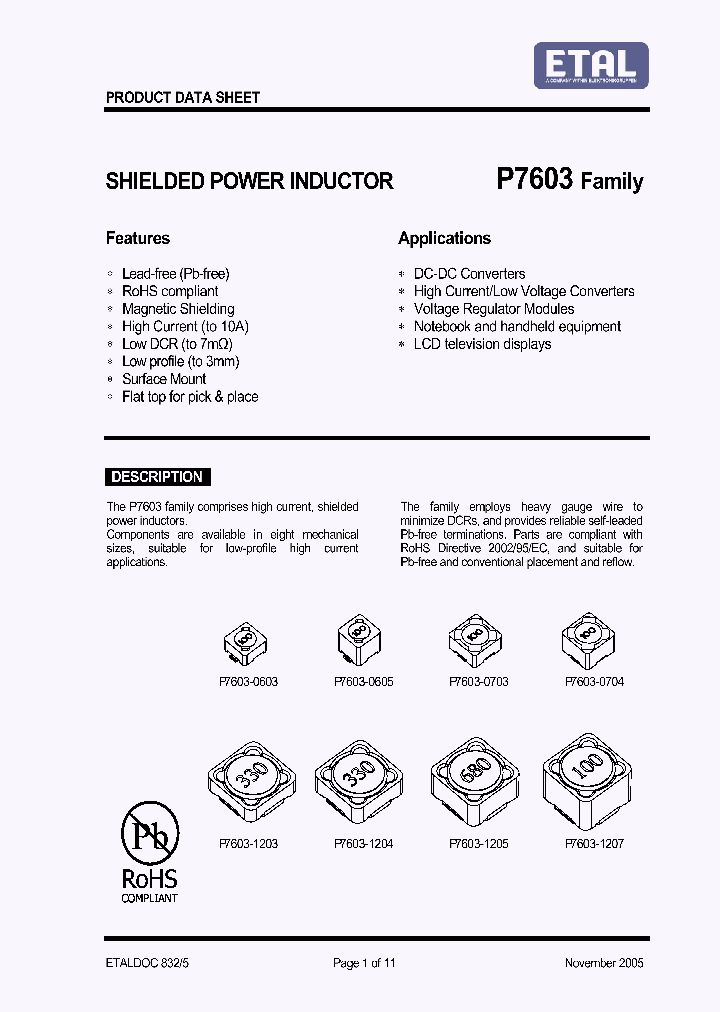 P7603-0603-100M_4413937.PDF Datasheet