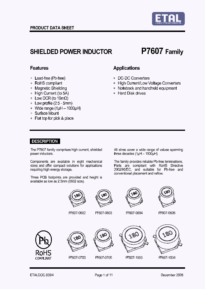 P7607-0603-100M_4413938.PDF Datasheet