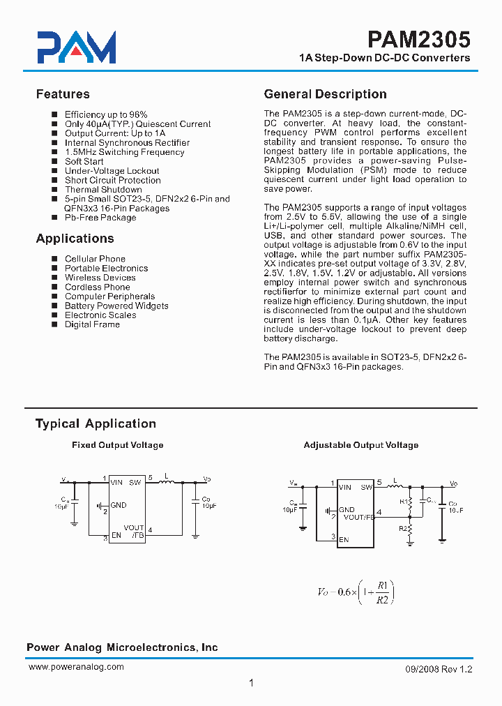 PAM2305CGF250_4236238.PDF Datasheet