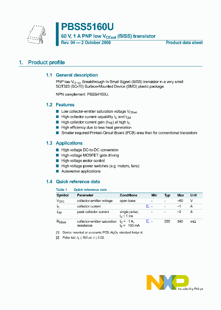 PBSS5160U_4650110.PDF Datasheet