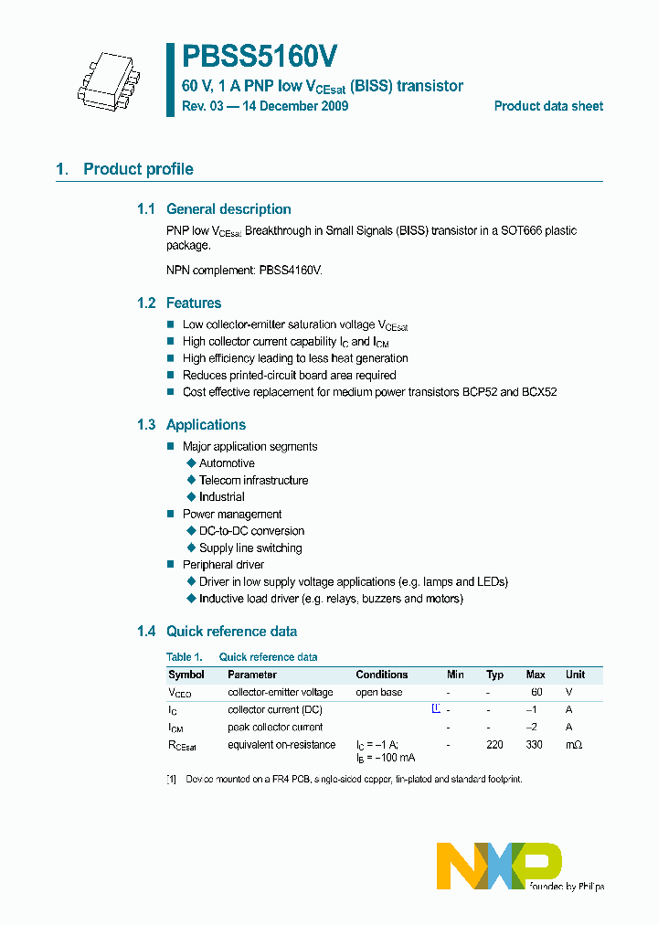 PBSS5160V_4650111.PDF Datasheet