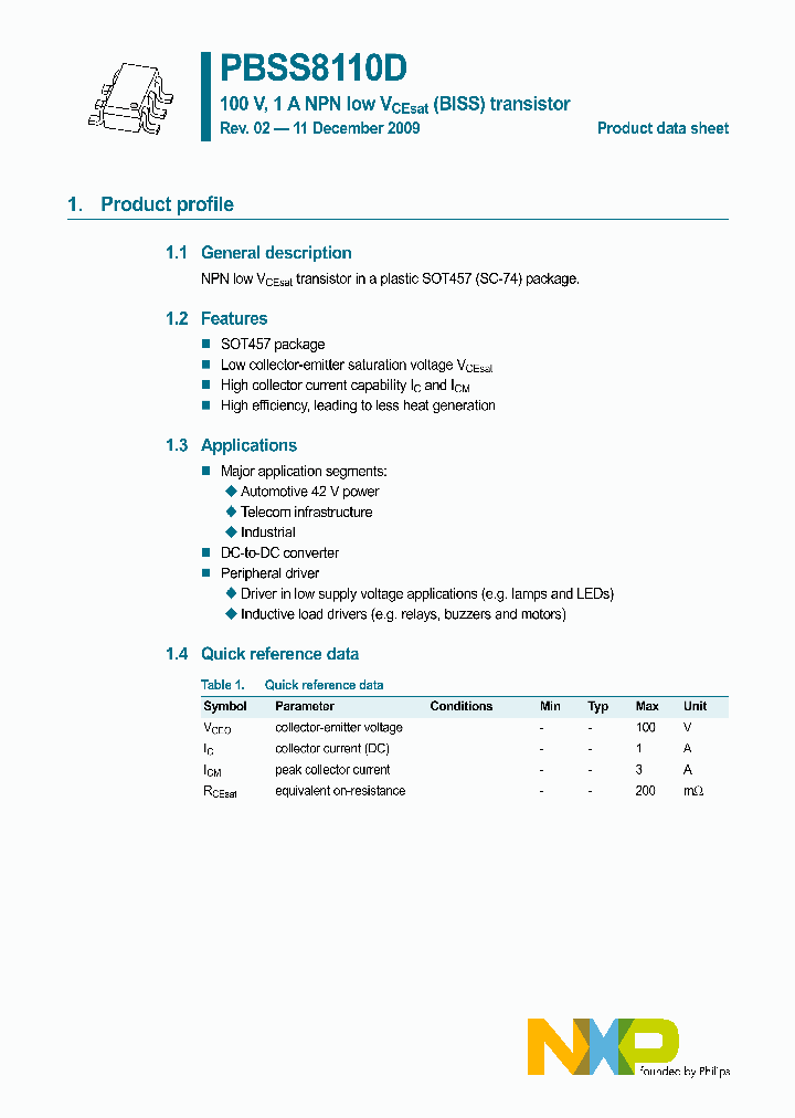 PBSS8110D_4713170.PDF Datasheet