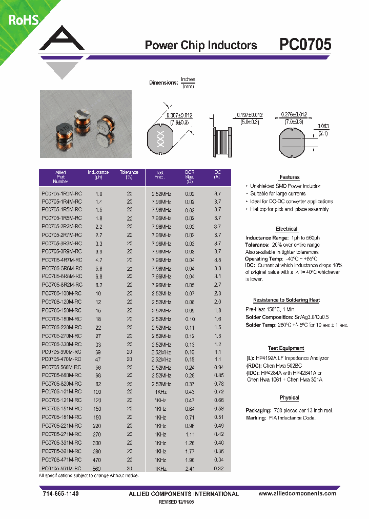 PC0705-100M-RC_4731630.PDF Datasheet