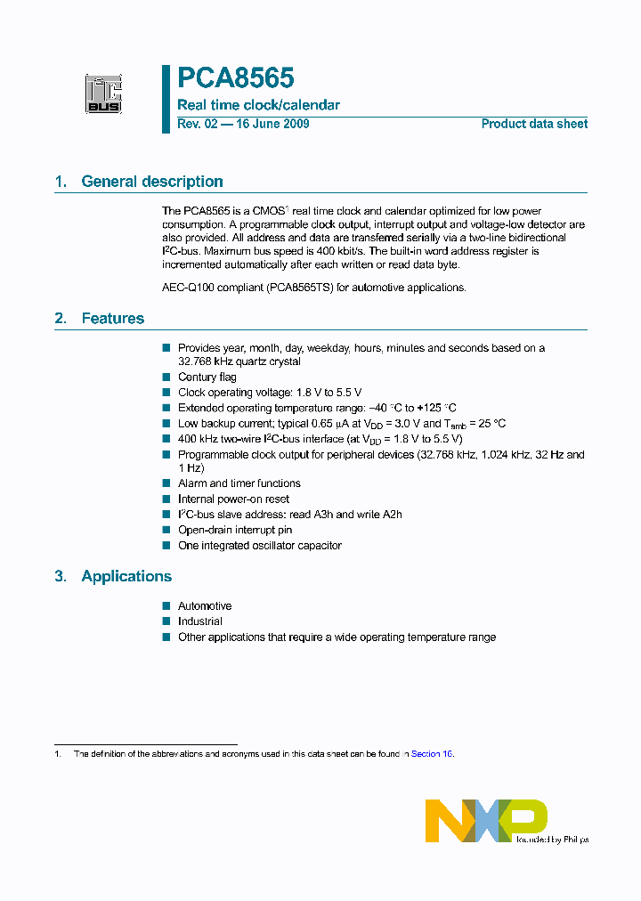 PCA8565_4780200.PDF Datasheet