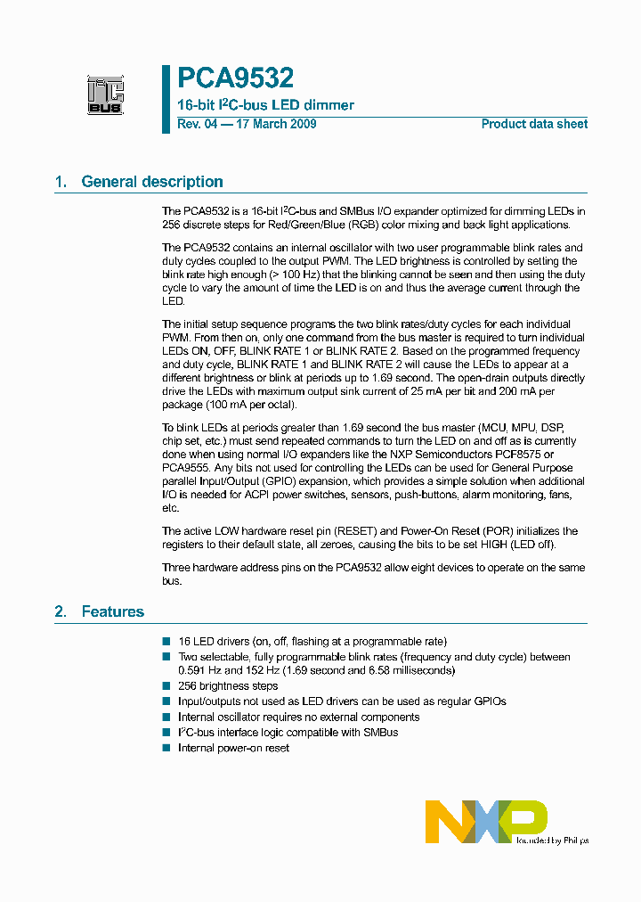 PCA9532_4575325.PDF Datasheet