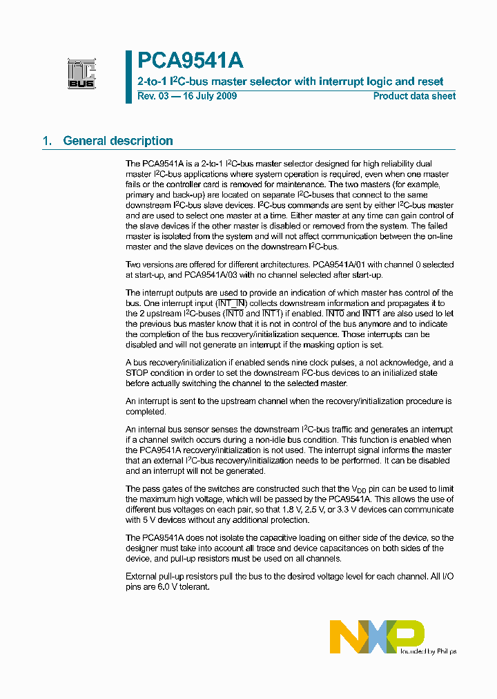 PCA9541APW01_4548965.PDF Datasheet