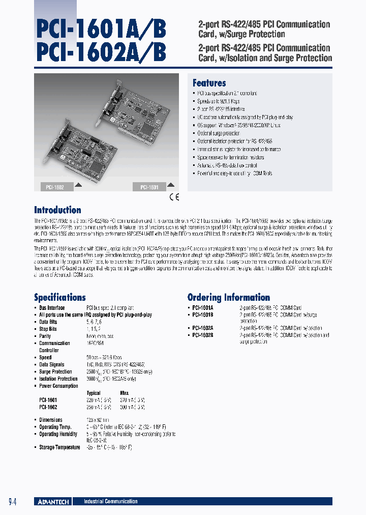 PCI-1601A-B_4700596.PDF Datasheet