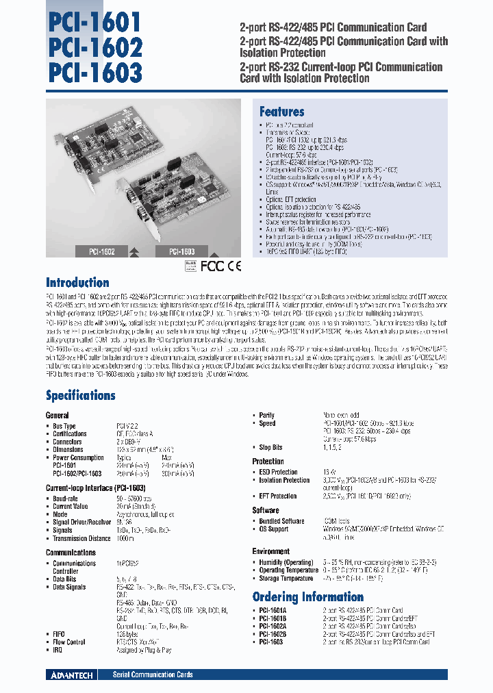 PCI-1603_4700603.PDF Datasheet