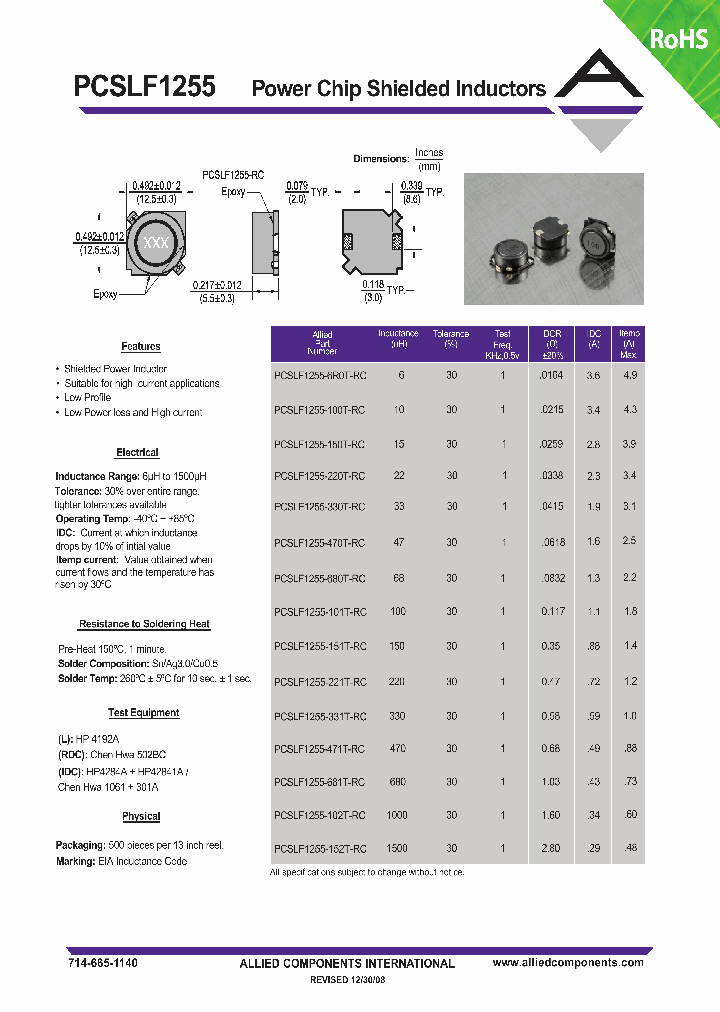 PCSLF1255-100T-RC_4590433.PDF Datasheet