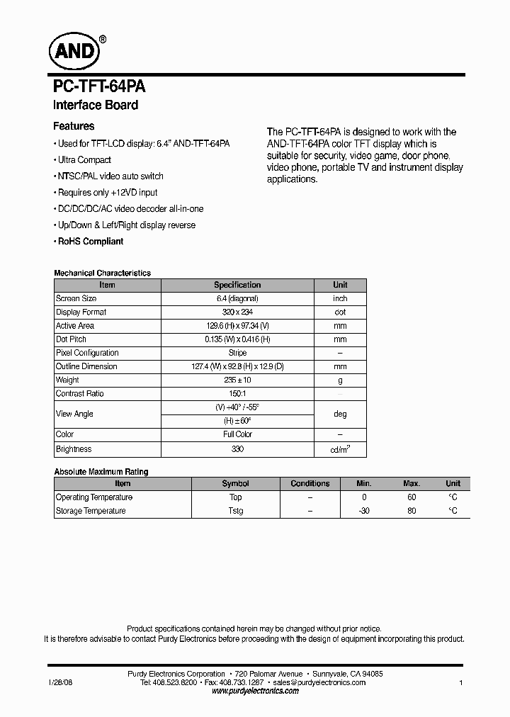 PC-TFT-64PA_4749613.PDF Datasheet