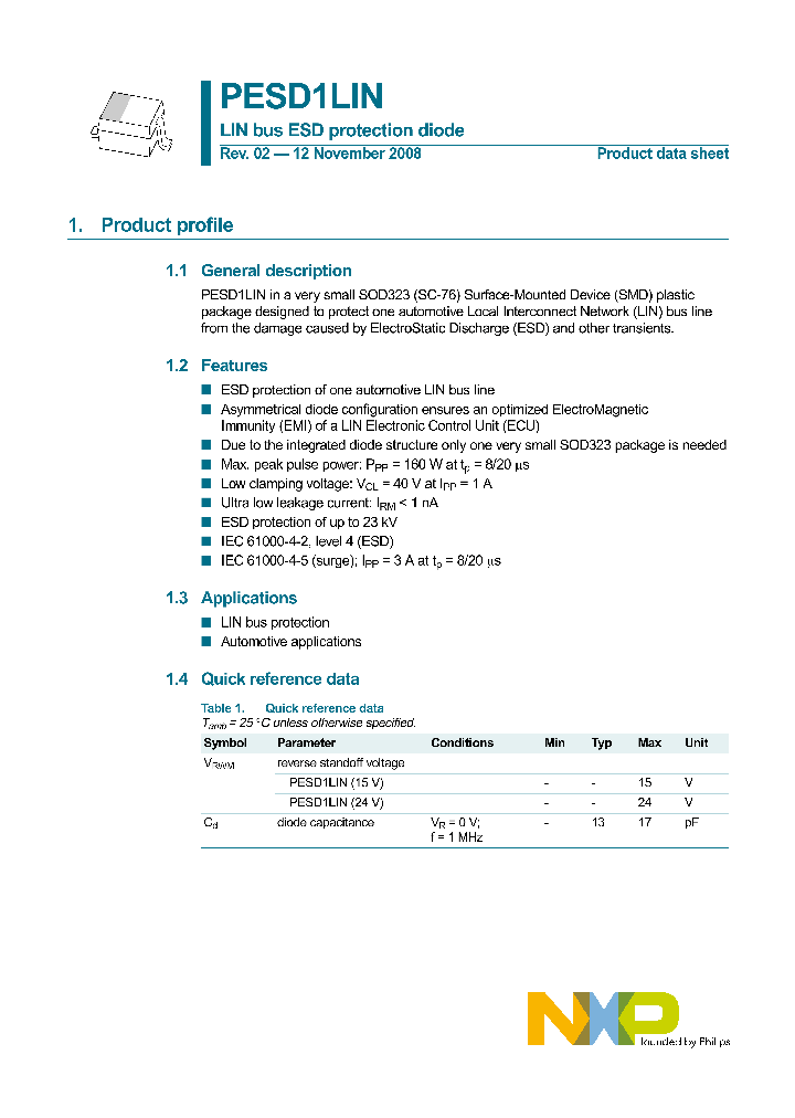 PESD1LIN_4376039.PDF Datasheet