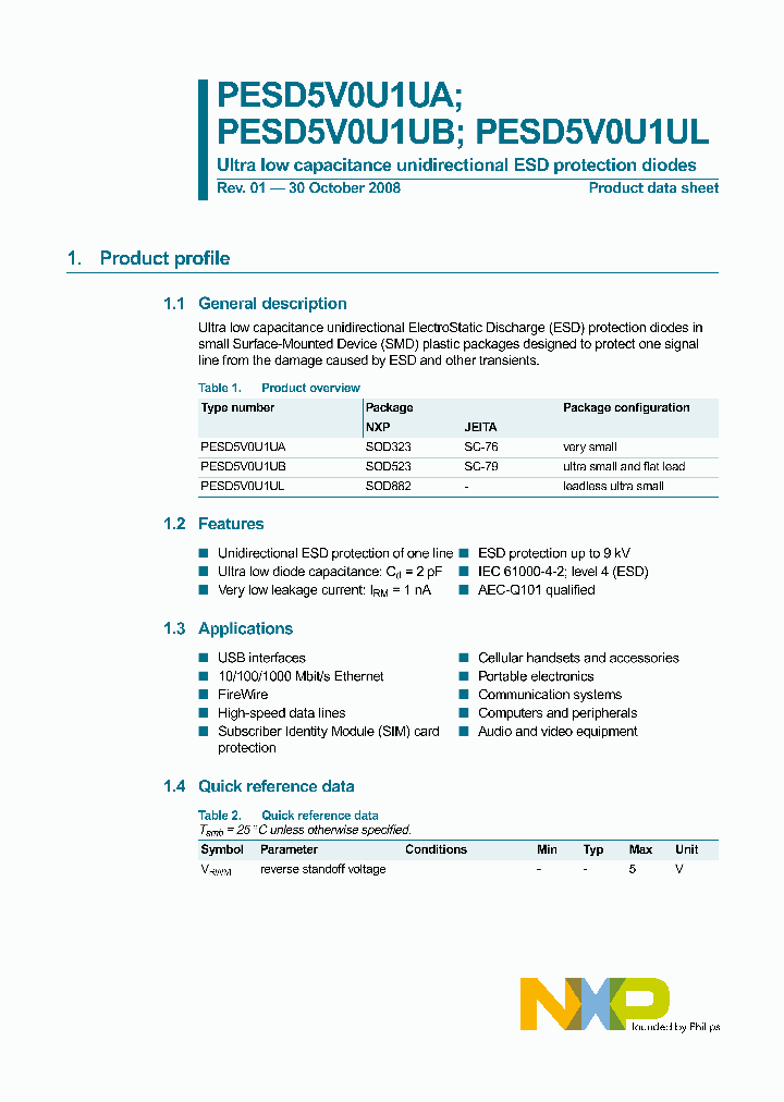 PESD5V0U1UA_4359529.PDF Datasheet