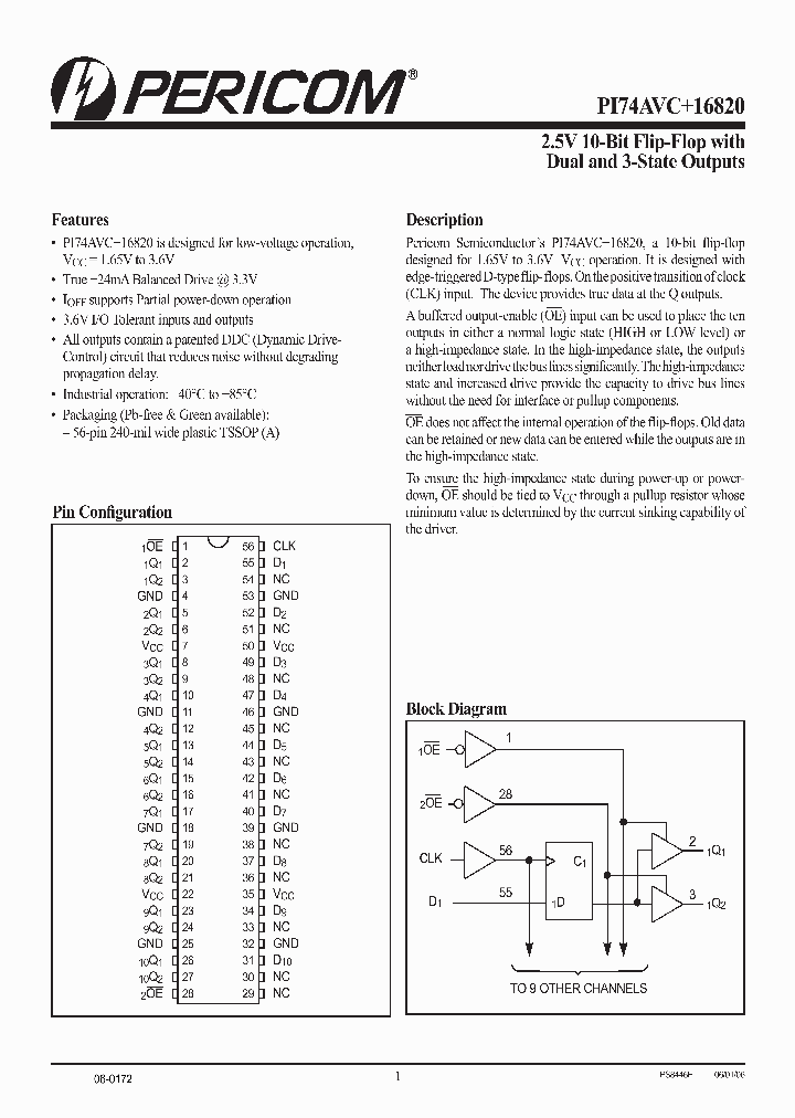 PI74AVC16820_4779829.PDF Datasheet