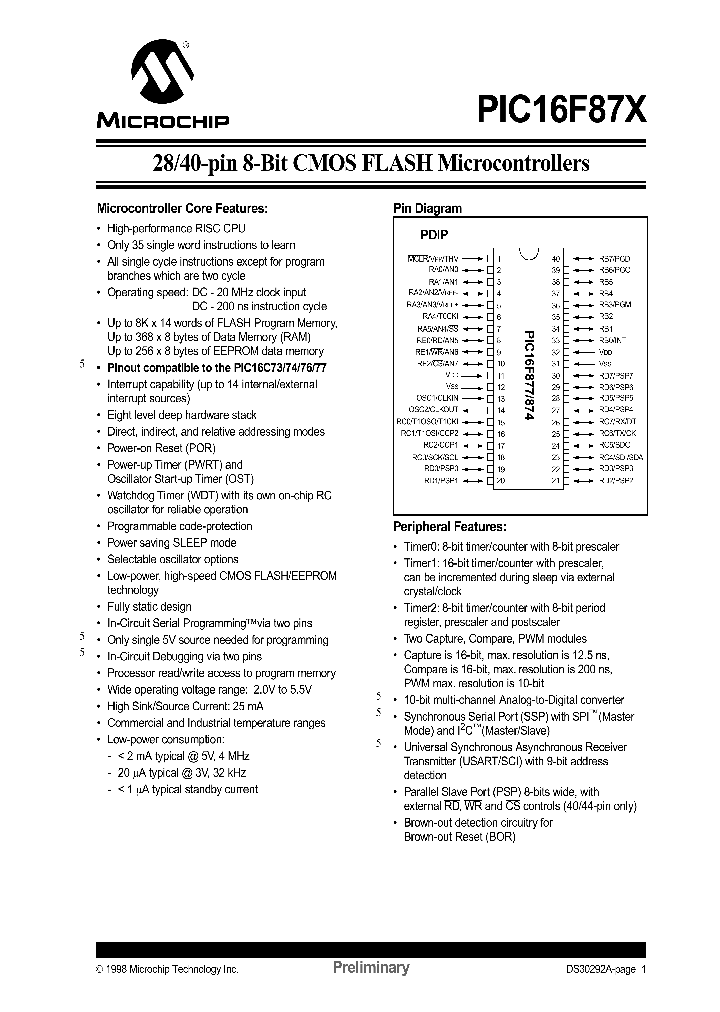 PIC16F87X98_4779843.PDF Datasheet