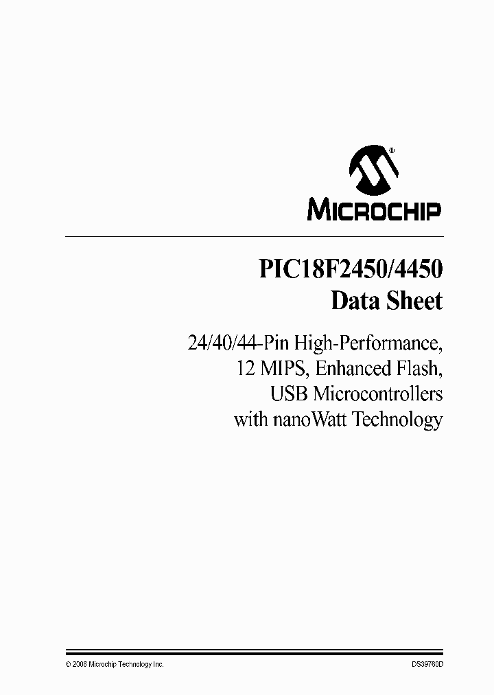 PIC18F4450-IML_4600124.PDF Datasheet