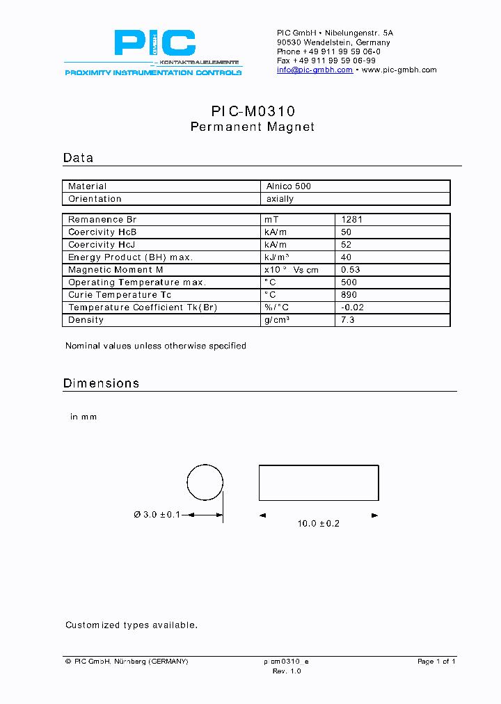 PIC-M0310_4557913.PDF Datasheet