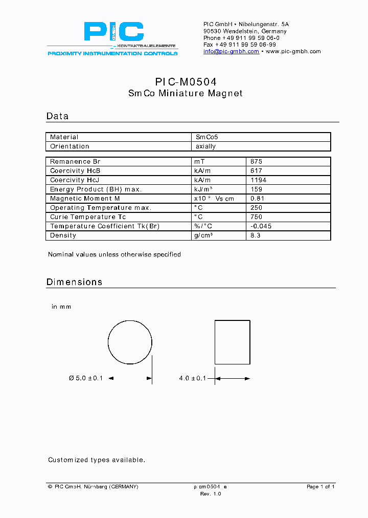 PIC-M0504_4503855.PDF Datasheet