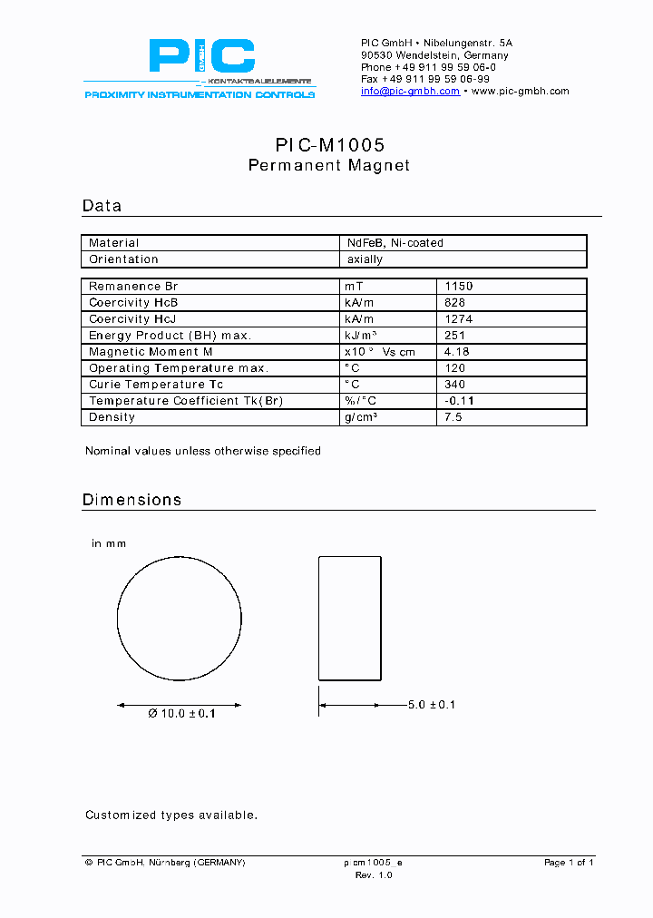 PIC-M1005_4503852.PDF Datasheet