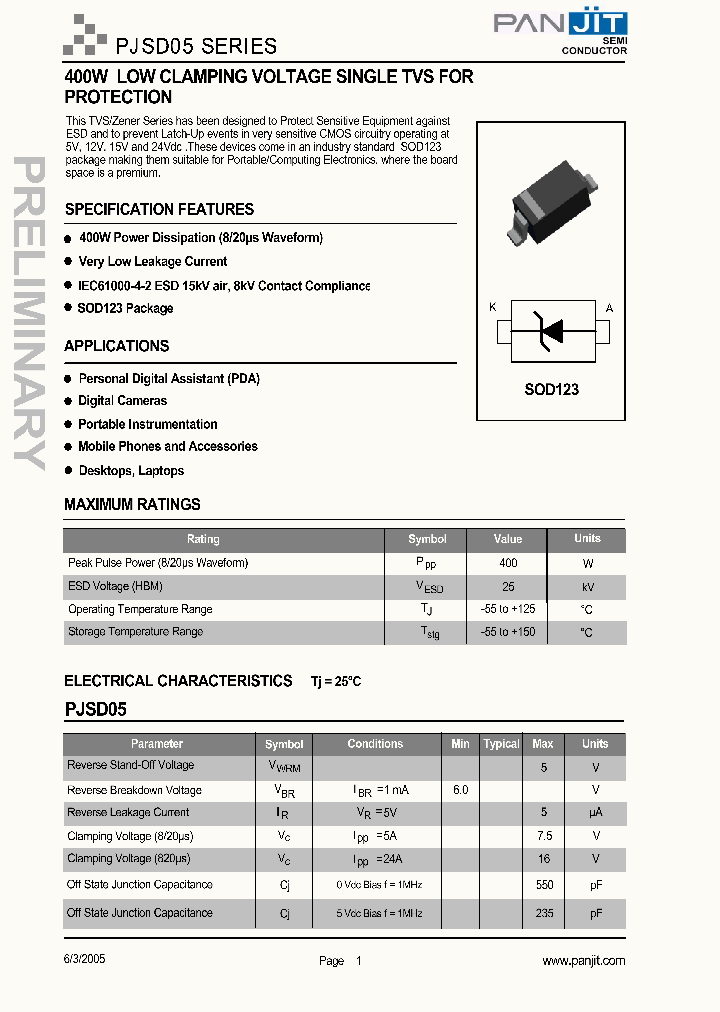 PJSD0505_4190080.PDF Datasheet