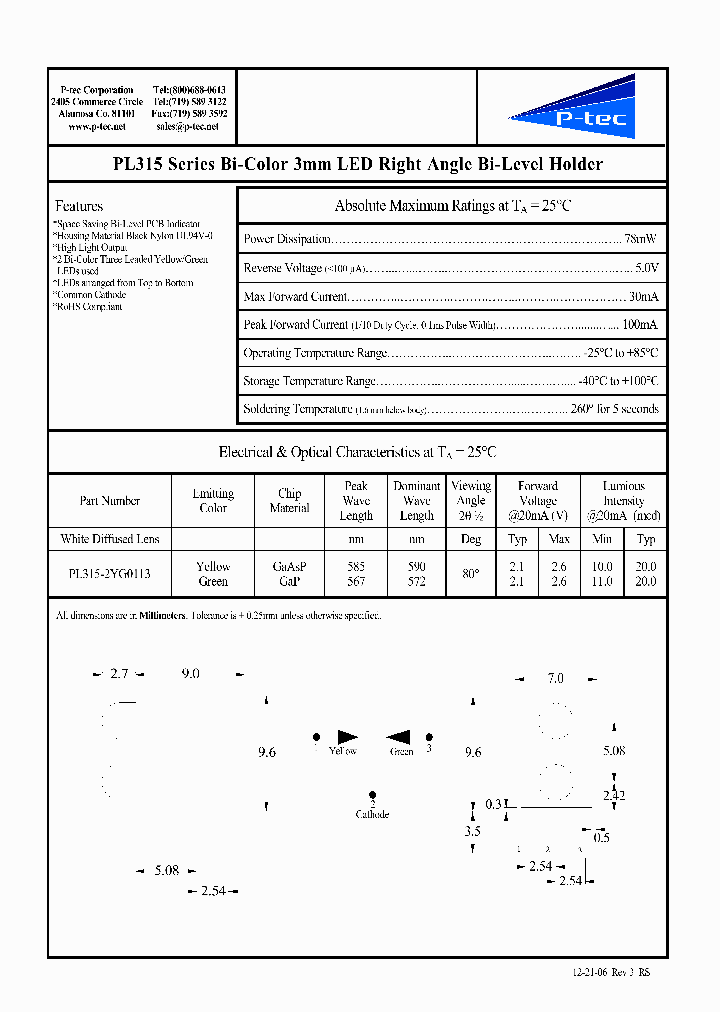 PL315-2YG0113_4529221.PDF Datasheet