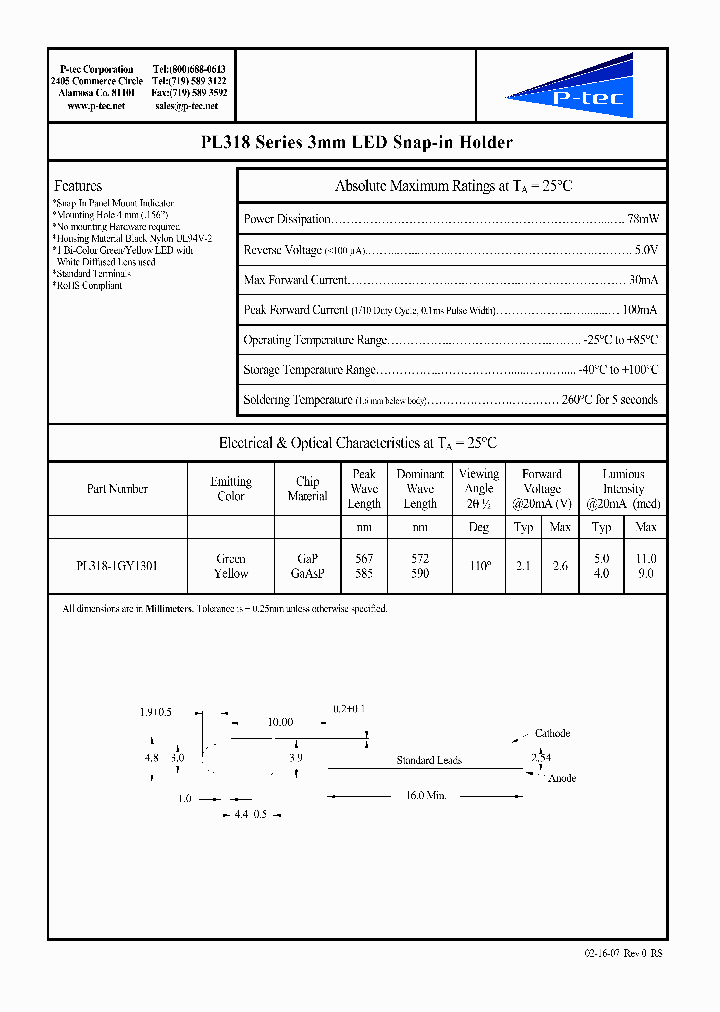 PL318-1GY1301_4465538.PDF Datasheet