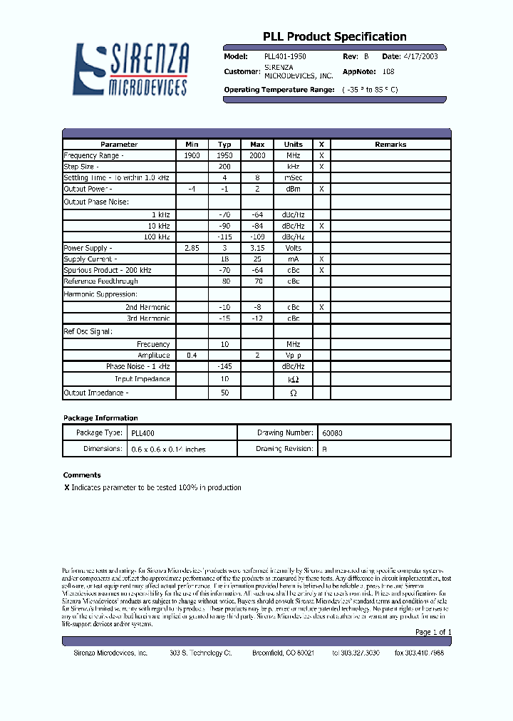 PLL401-1950_4823708.PDF Datasheet