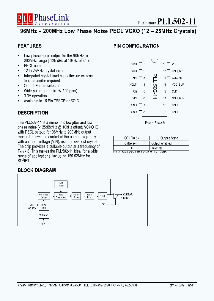 PLL502-11_4789255.PDF Datasheet