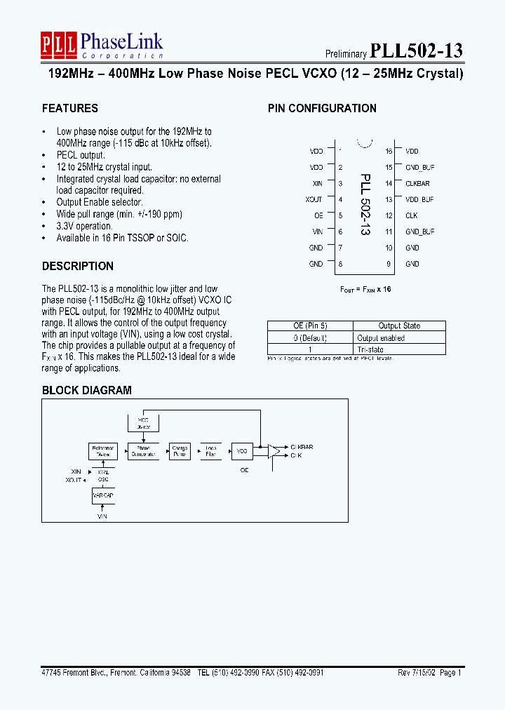 PLL502-13SOC_4724026.PDF Datasheet