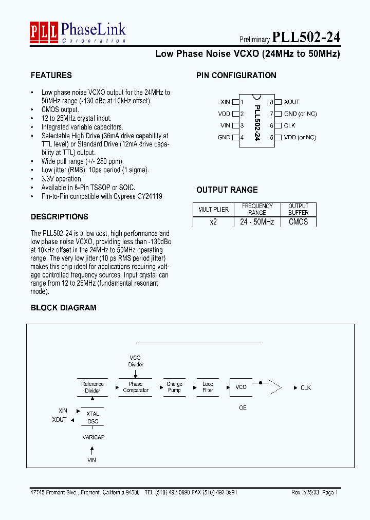 PLL502-24XSC_4480345.PDF Datasheet