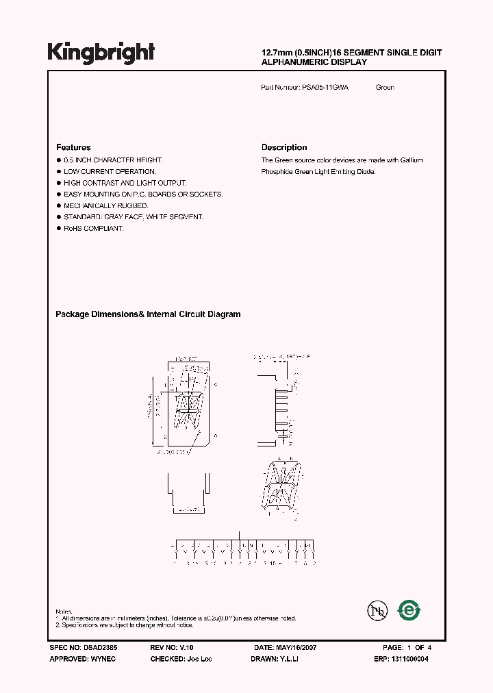 PSA05-11GWA_4167157.PDF Datasheet