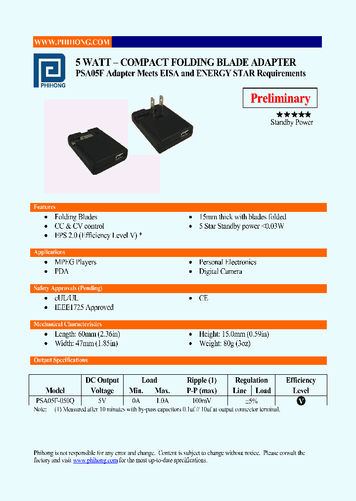 PSA05F-050Q_4750689.PDF Datasheet
