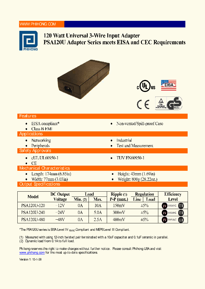 PSA120U-120_4750747.PDF Datasheet
