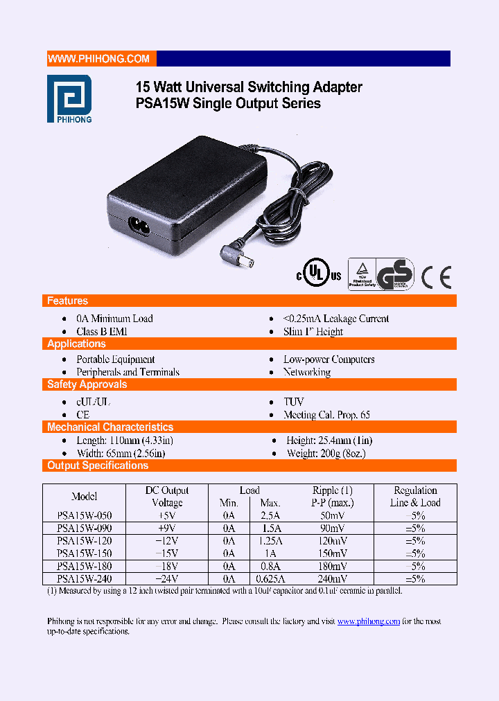 PSA15W-180_4584438.PDF Datasheet