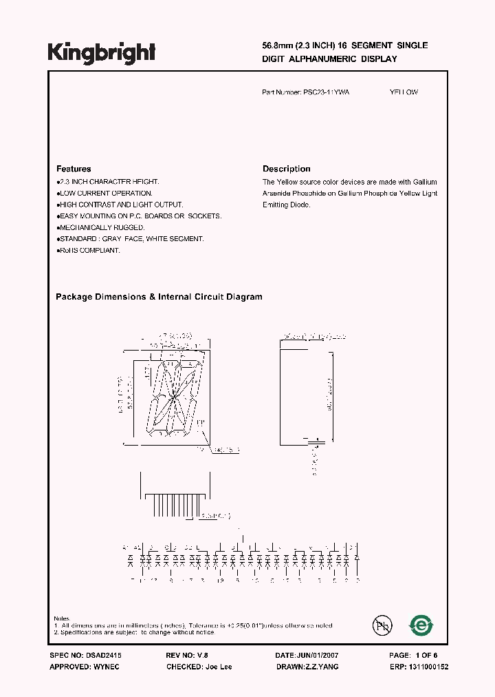 PSC23-11YWA_4392455.PDF Datasheet