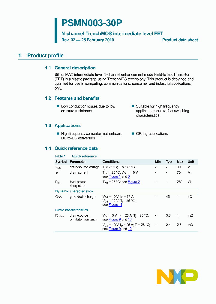PSMN003-30P_4708506.PDF Datasheet