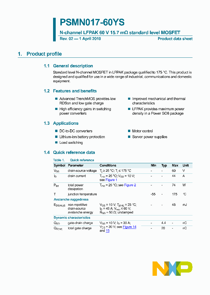 PSMN017-60YS_4670890.PDF Datasheet