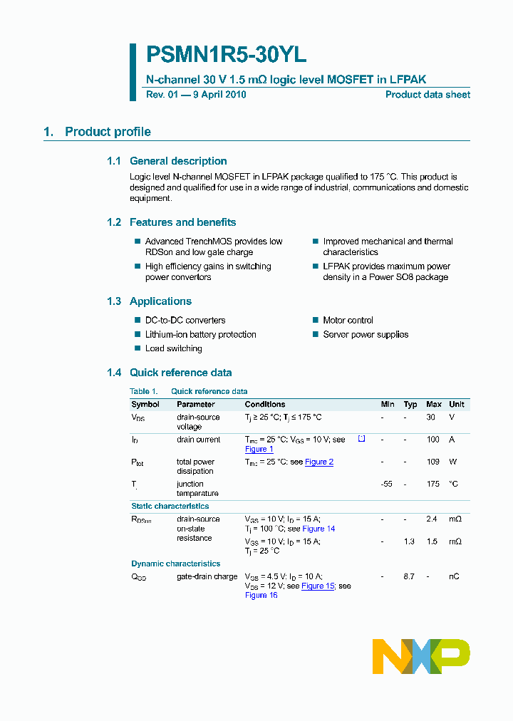 PSMN1R5-30YL_4681696.PDF Datasheet