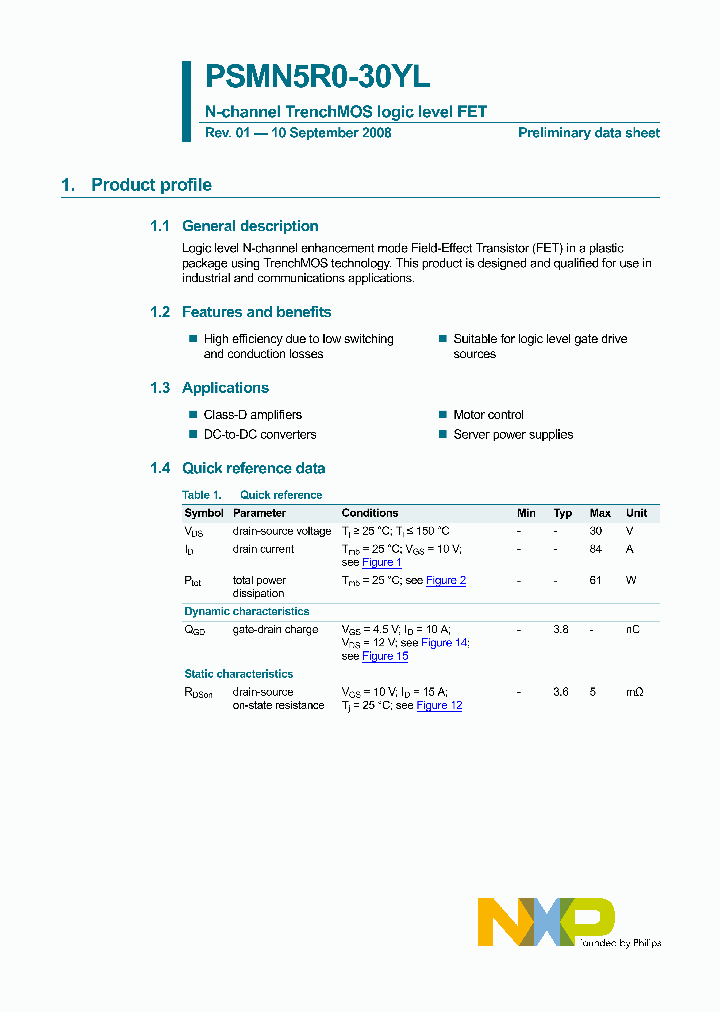 PSMN5R0-30YL_4581658.PDF Datasheet